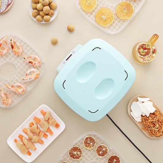 Машина для сушки продуктов с воздушным потоком 360 градусов, 6 лотками, 24-часовой таймер, бесшумная работа, контроль температуры, сушилка для фруктов, мяса и овощей