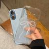 Милый свежий розово-белый бант для iPhone 17Promax с большим окном, чехол для мобильного телефона IP16/15/14/13