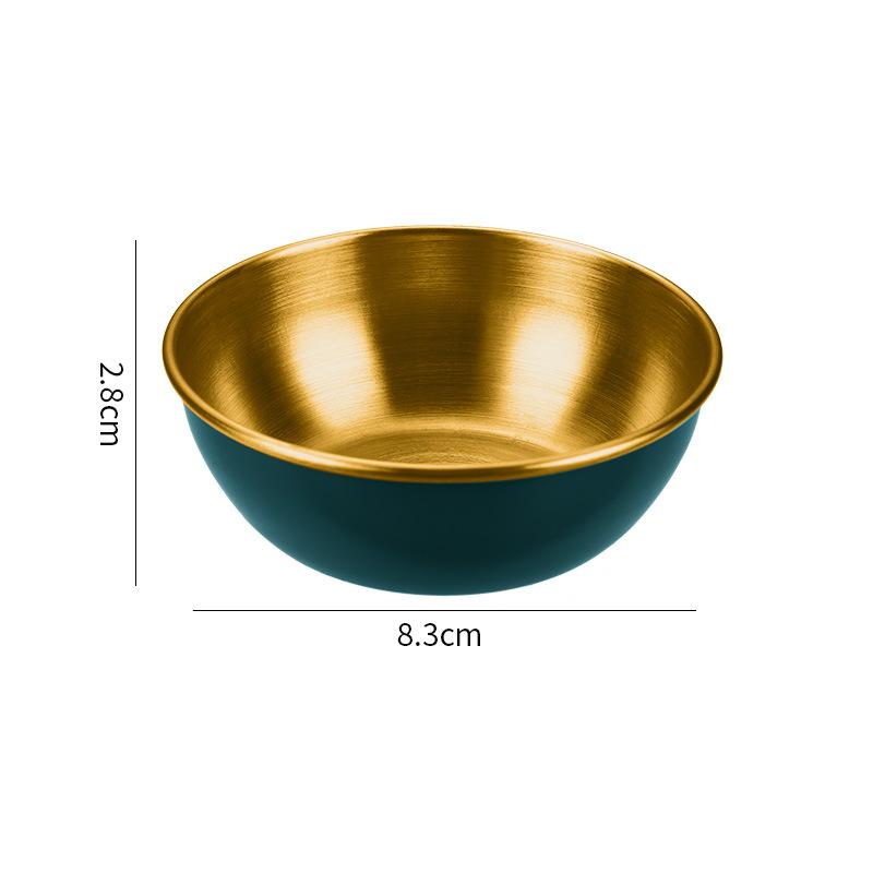 Round Small Sauce Dish Stainless Steel Seasoning Plates Dipping Bowl Appetizer Serving Tray Vinegar Soy Saucer Kitchen Tableware