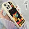 JT332 Манки Неко Счастливый Кот для iPhone 17 16 15 14 13 Pro Max Samsung S26 S25 Ultra A17 A16 A07 A56 A15 A14 Xiaomi 15T Redmi 15c Note 14 13 Мягкий Чехол