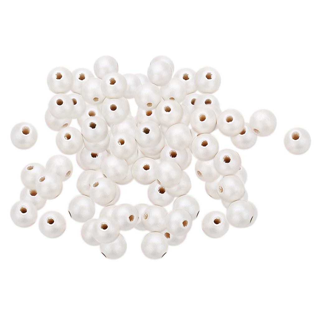 100 штук жемчужно-белые деревянные бусины-разделители для изготовления ювелирных изделий 8 мм