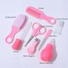 8 шт./компл., инструменты для ухода за детскими ногтями, расческа для ухода за новорожденными дома и путешествия, длинная ложка для ушей, термометр, кисть, набор пилочек для ногтей с коробкой