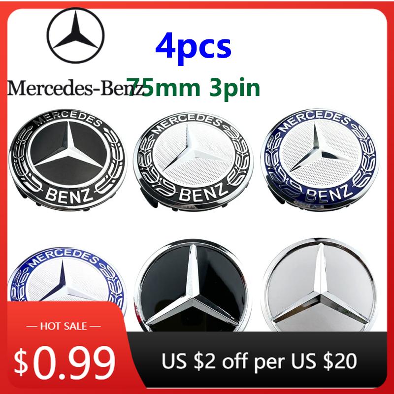 scwlf2 Car Sticker 4pcs 75mm Car Wheel Center Caps Hub Caps Rims Cover For AMG A B C S Class E GLA CLA GLB GLE GLK GLS Mercedes Benz Ac