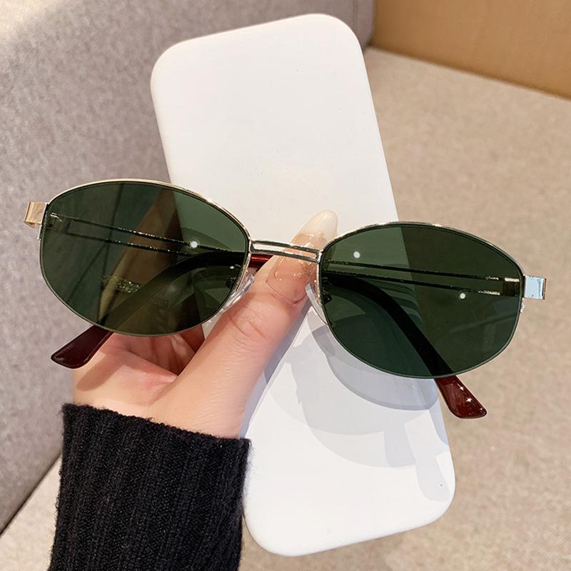 New high-end old money style sunglasses women pay FK home retro UV-proof metal sunglasses trend