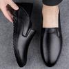 Men's Casual Shoes Brands Fashion Anti-slip Wearable Comfortable Leather  Soft Bottom Business Versatile Leather Slip-on Shoes