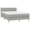 Maison Exclusive - Sommier à lattes de lit avec matelas Gris clair 140x190cm Tissu