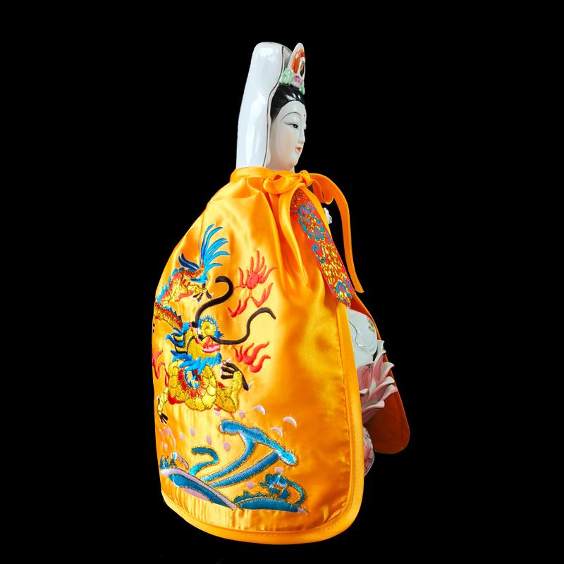 Только плащ Дзен Лотос Гуаньинь Статуя Будды Маленький плащ Гуаньинь Бодхисаттва Богиня Декор Вышитая шаль Без Смоляного Будды