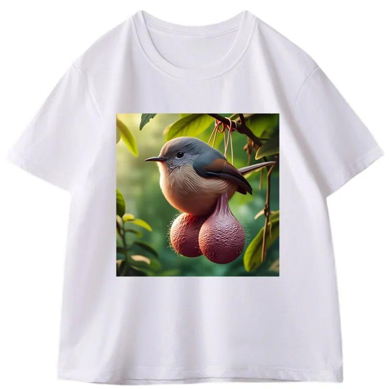 Ball Bird Gag Unisex Unisex Fun Roundneck Loose Shortsleeve Tshirt Streetwear Casual Highquality Tshirt Y2k Fashion Clothes