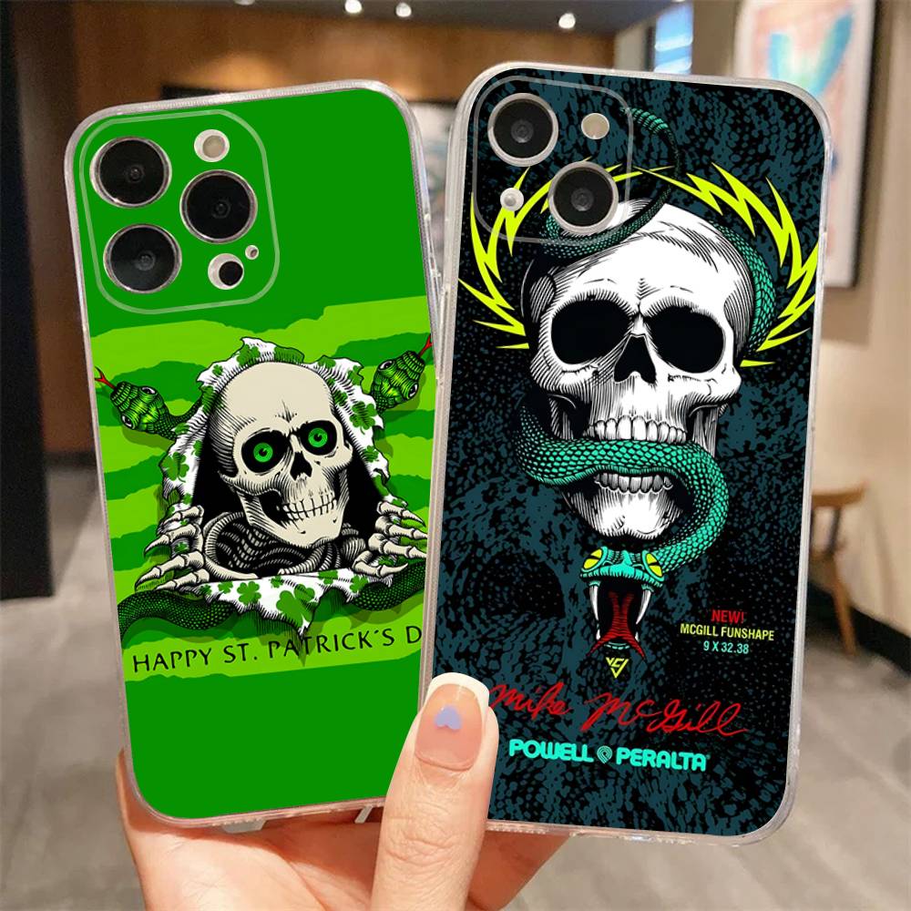 P-Powells P-Peraltas Мультяшный скейтборд Чехол для телефона iPhone 16 15 Promax iPhone 14 11 12 Высококачественный 13 Pro Силиконовый