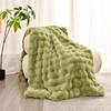 Luxury Double Layer Rabbit Fur Blanket Winter Thick Warm Fluffy Faux Fur Throws Blankets for Sofa Tie-Dye Soft Plush Bed Blanket