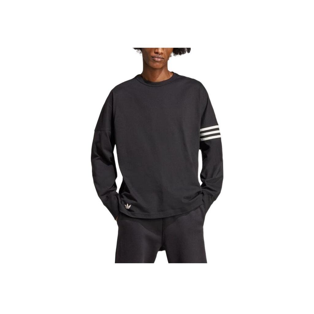 Adidas Футболка с длинным рукавом Originals Trefoil Crew Neck, мужские топы, черный цвет HR8697