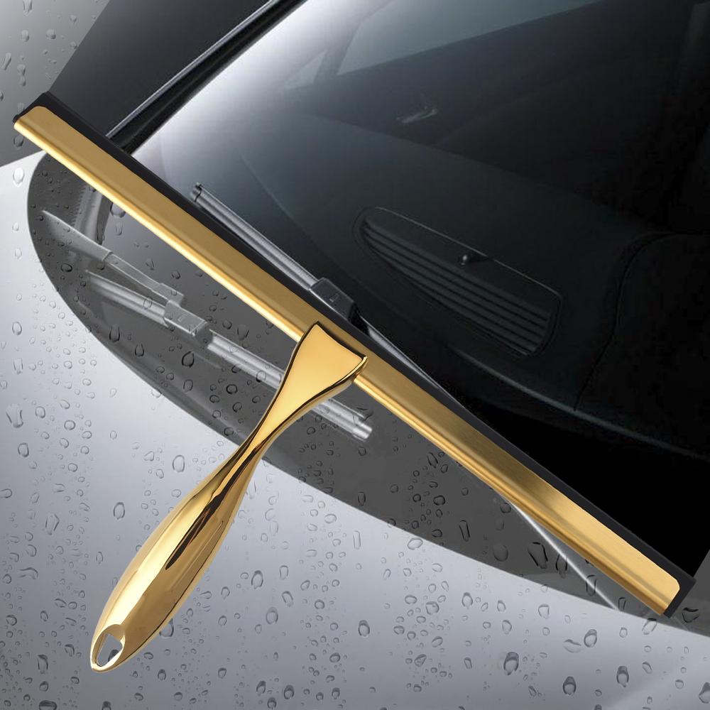 Stainless Steel Shower Wiper Window Squeegee Wiper All-purpose Glass Mirror Scraper Cleaning Household Hotel Tools Golden Black