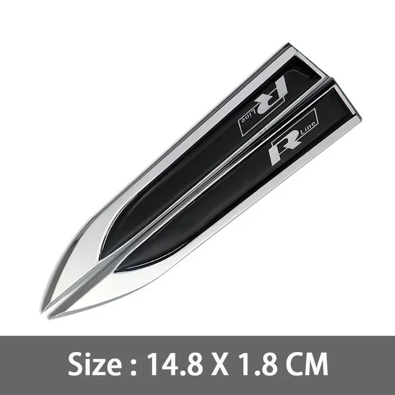 2pcs Metal 3D R line Logo Rline Car Fender Side Wing Emblem Badge Sticker For VW Golf 6 5 7 8 MK7 MK6 Tiguan Polo Sagitar Lavida BA5 vngk1