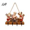Xmas Hanging Ornament with Storage Wooden Rustic Christmas Stocking Hanger Gingerbread House Decorative Hook Board for Scene Home Wall Decor