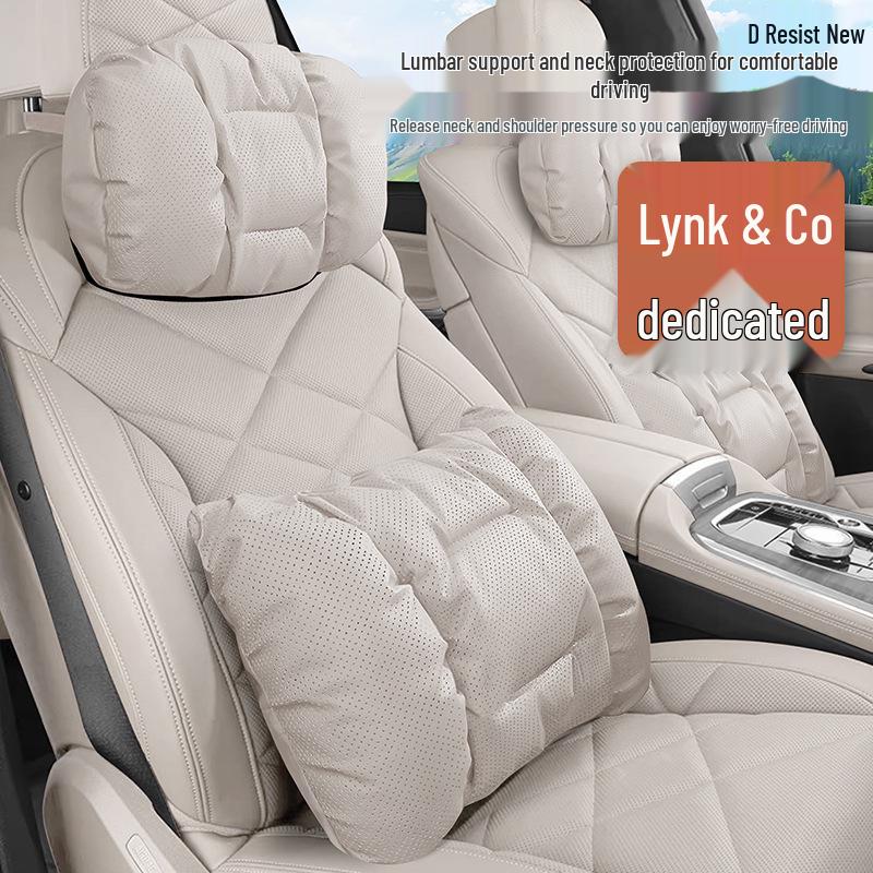 Совместимо с Lynk & Co: 900/08/03/07/10/09/06 Подушка для подголовника и поясничной поддержки автомобиля с защитой шеи, Наппа.