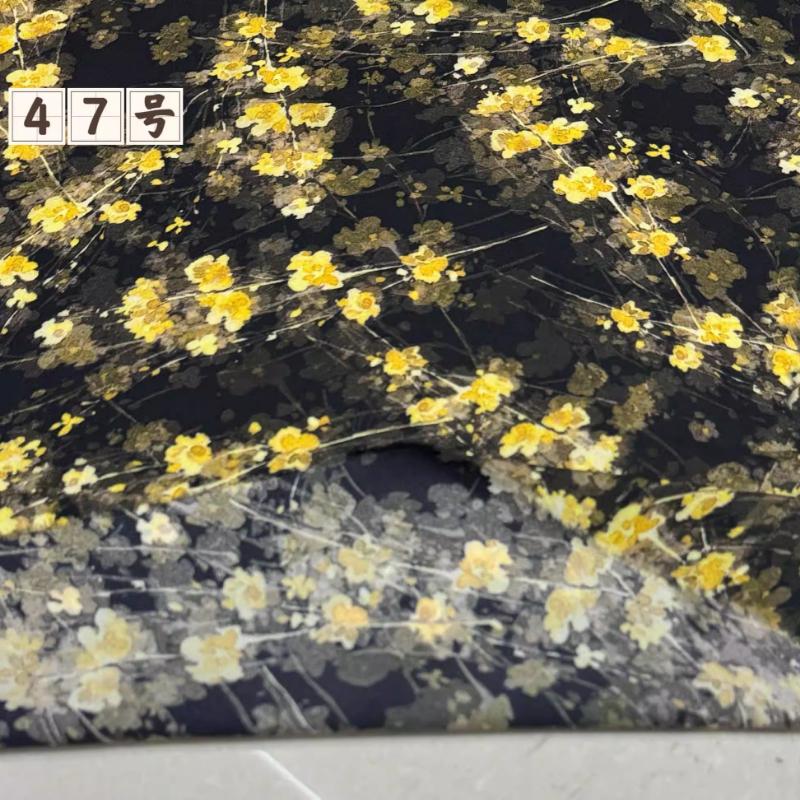 100x150cm Floral Printed Style Fabric Summer Silk Chiffon Fabric for Diy Sewing Soft Comfortable Dress Shirt Pajamas Pants