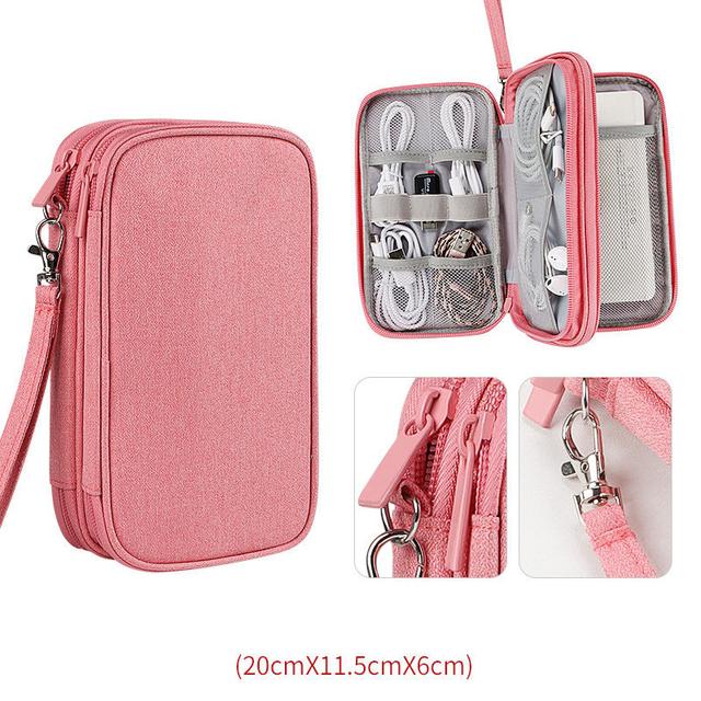 Travel Gadget Portable Backup Charger Power Bank Storage Bag Cable Electronic Organizer External Battery SD Cards Hard Drives USB Wires Case Kit Pouch