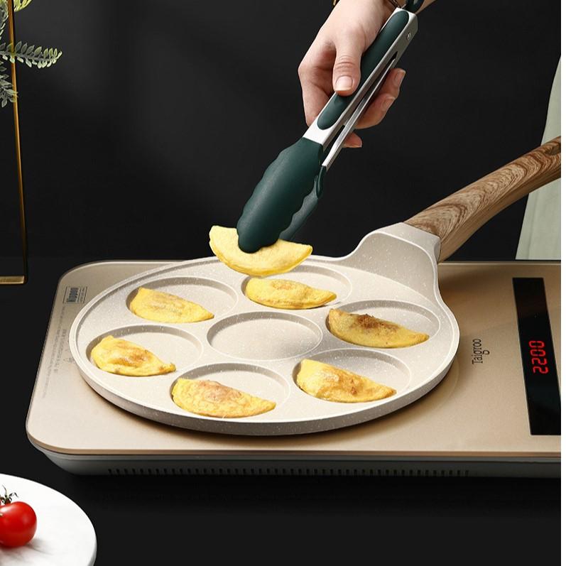 Сковорода для блинов с 7 формами и антипригарным покрытием, совместимая с газом, 10,6 дюйма