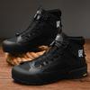 Модные осенне-зимние мужские базовые ботинки, модные высокие кроссовки, уличные кожаные боты, для отдыха, ходьбы, мужские ботильоны, удобные мотоциклетные ботинки