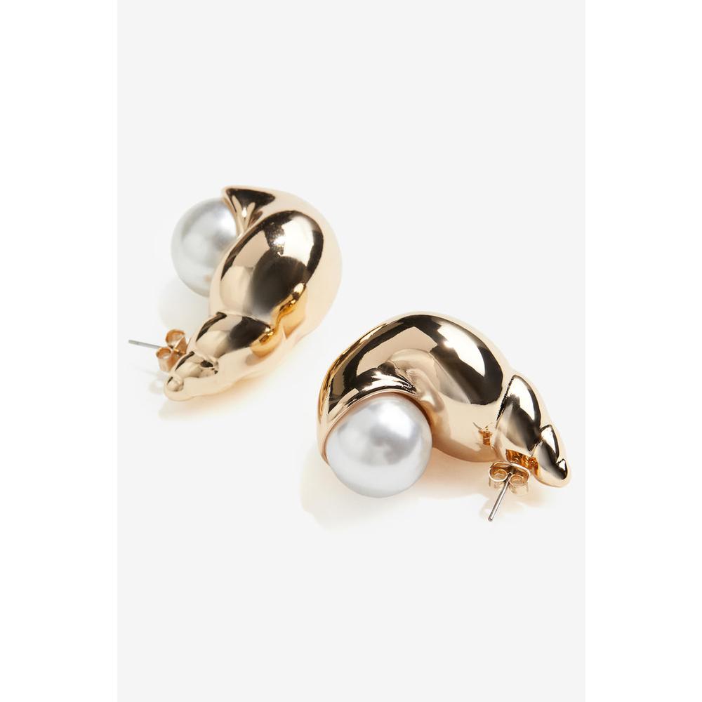 Серьги из ракушек Золото/Белый 1240174001