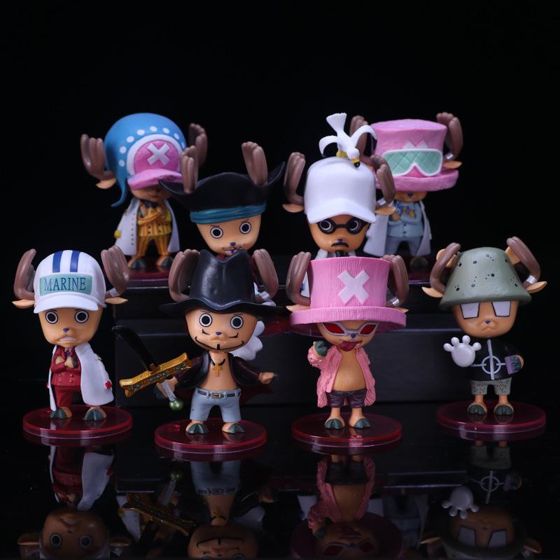 4 шт. Аниме One Piece Тони Тони Чоппер Кос МОРСКОЙ Сенгоку Сакадзуки Модель Игрушка Подарок Украшение для Автомобиля ПВХ Фигурка Действия В Коробке