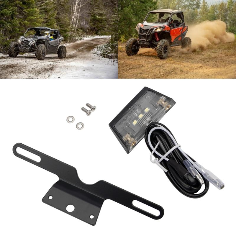 Multifunction  Motorcycle License Plate Lamp with Holder Tail Light Mount Aluminum License Plate Light with Frame for Bikes