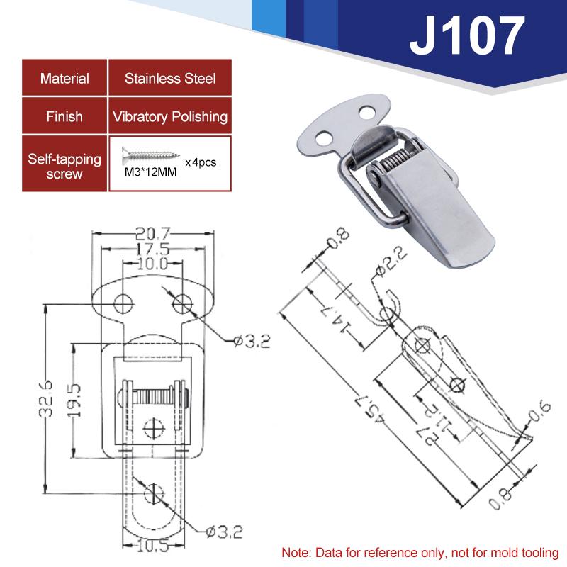 304 Toggle Latches Spring Loaded Clamp Clip Case Box Latch Catch Toggle Tension Lock Lever Clasp Closures Crate Lock Snap 6