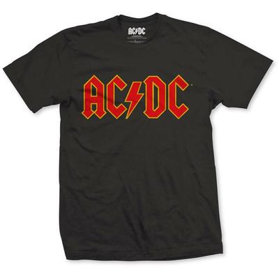 Черная классическая футболка унисекс с красным логотипом AC DC Rock Metal
