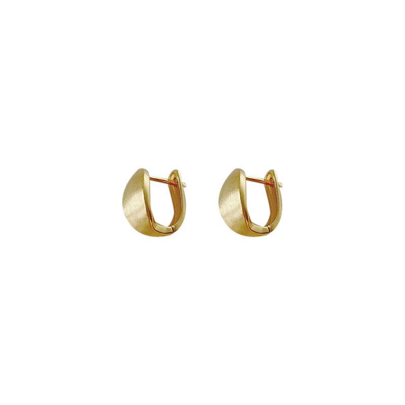 Half-arc Brushed Ear Buckles, Niche High-end Atmosphere Earrings for Women, Cold Style Design