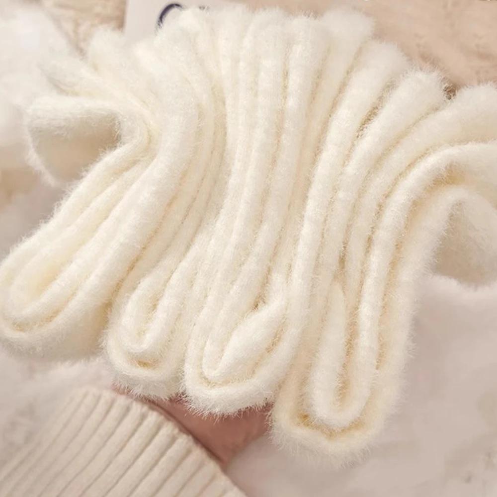3 пары милых носков из норкового вельвета, кораллового вельвета для женщин, осенне-зимние, теплые, утолщенные, термо, мягкие, эластичные, для сна, плюшевые, пушистые носки