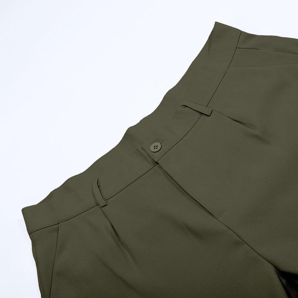 Мужские брюки свободного кроя, повседневные деловые брюки прямого кроя, формальные брюки без складок с плоским передом, рабочие брюки