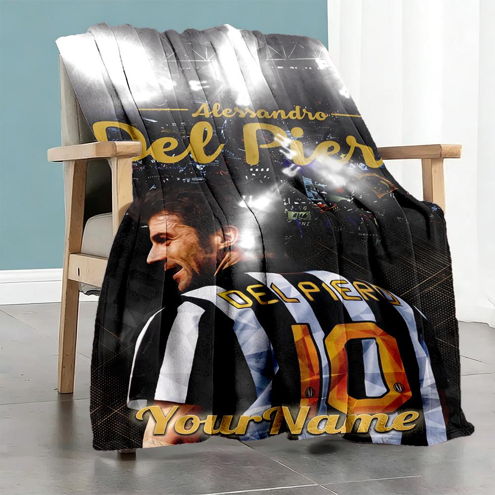 Juventus Customize Your Name Blanket Throw Customizable Blanket Soft & Cozy Versatile for Office Picnics Office Chair Nap Four Seasons Universal