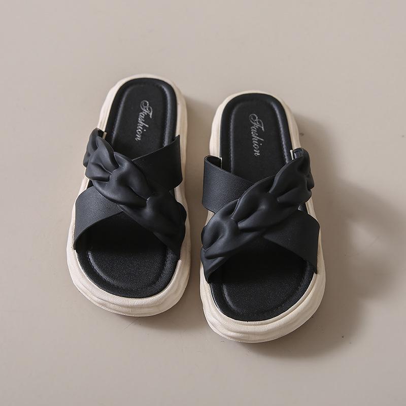 Минималистичные тапочки для женщин, летняя модная пляжная обувь, сандалии, плоская подошва, нескользящие, однотонные, классные тапочки