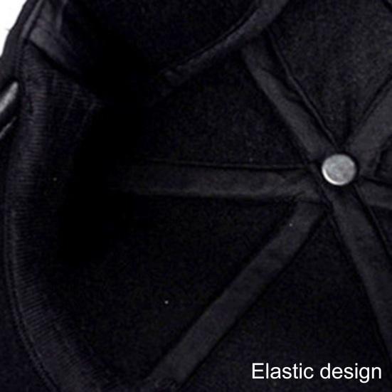 Men Winter Baseball Hat Long Brim Solid Color Windproof Cold Resistant Ear Protection With Earflap Cold Weather Father Outdoor Cap