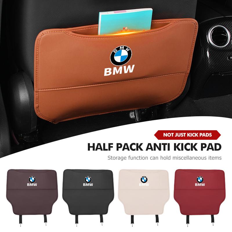 Leather Car Seat Back Protector Pad Anti Kick Mat Storage Pocket Interior Accessories For BMW E90 E60 E46 E39 F30 F10 E87 X3 X4