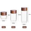 4 шт. Новые 10/20/30 мл Стеклянная бутылка Деревянные крышки Герметичные банки Запечатанный контейнер Стеклянная пробирка для кофейных зерен Кухня