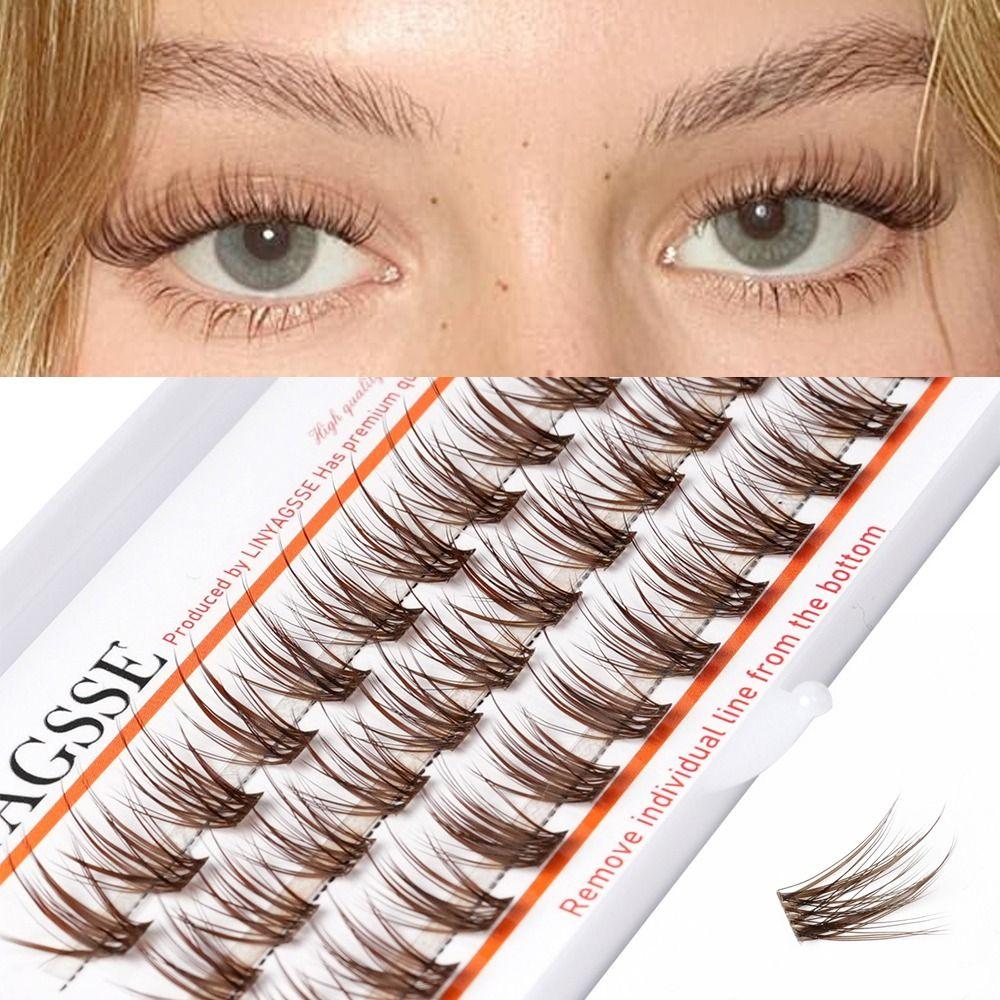 C/D Curl Brown Anime Cluster Lashes Fairy Wispy Spiky Manga Eyelashes Individual Eyelashes DIY