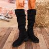 Fashion Women's Boots 2025 New Female Shoes Slip-on Fashion Belt Buckle Modern Boots Women Winter Plus Size Square Heel Knee-High Boots