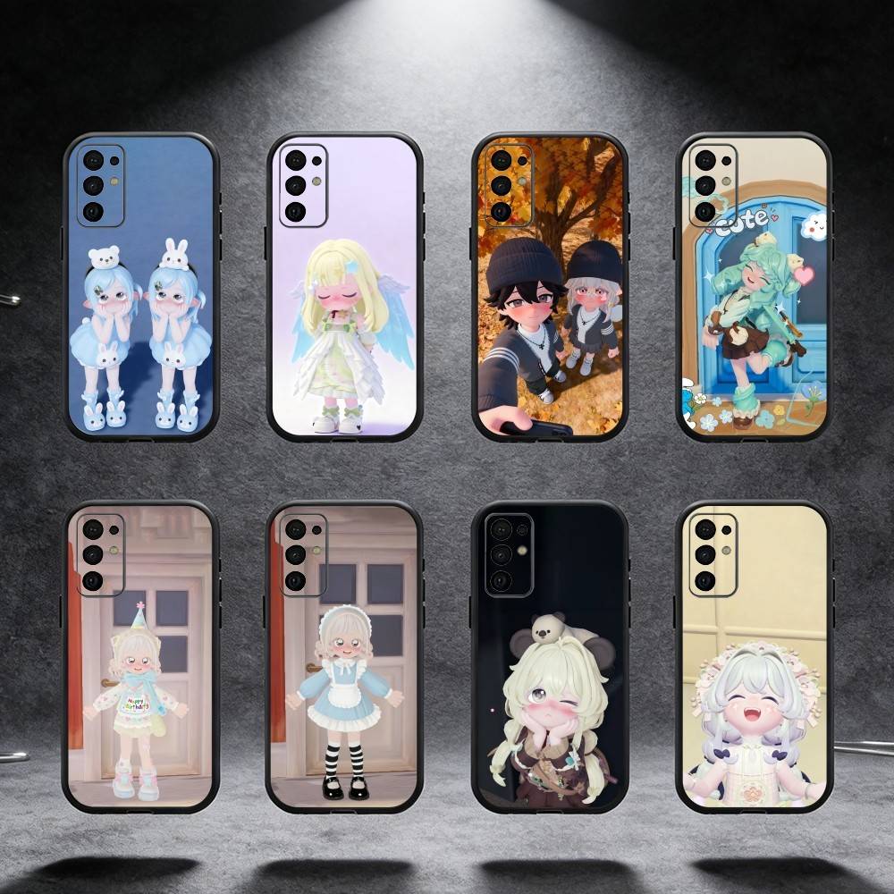 Чехол для телефона с принтом персонажа H-Heartopia Для Samsung S25,S24,S21,S22,S23,S30,Ultra,S20,Plus,Fe,Note,5G Черная крышка
