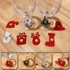 6pcs Wine Glass Charms Christmas Theme Glass Goblet Tags Drink Markers Buckle Design Festival Home Party Decor
