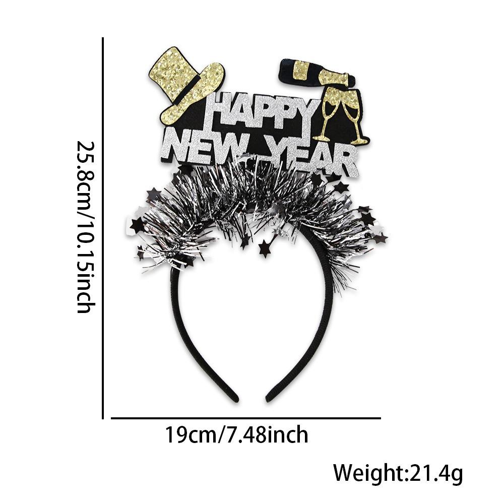 Gold Silver Happy New Year Headband Glitter Party Photo Props  Party Supplies