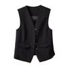 Women Single Breasted Sleeveless Vest Open Front Office Work Blazer Casual V