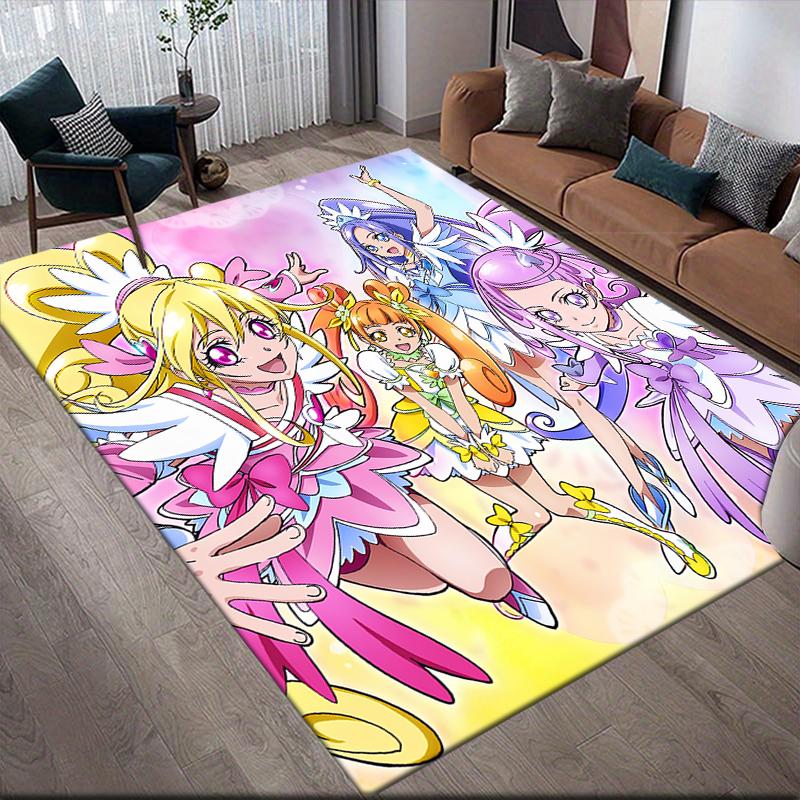 Pretty Cure Main Characters Area Rug, Pretty Cure Fan Soft Carpet, Perfect Gift.chl