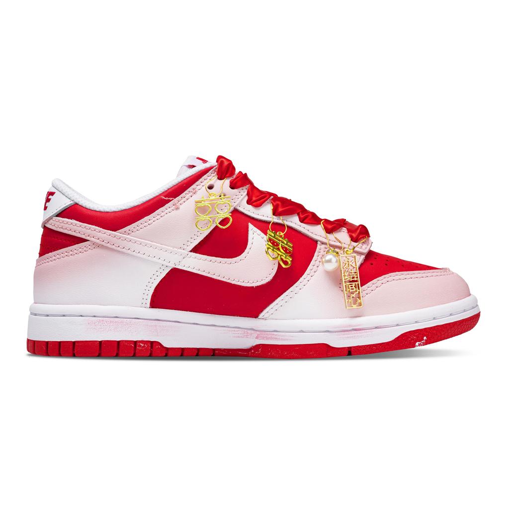 Nike Dunk Love Forever Cushioning Low top Skateboard Shoes Women's Red CW1590-600(Team376-)