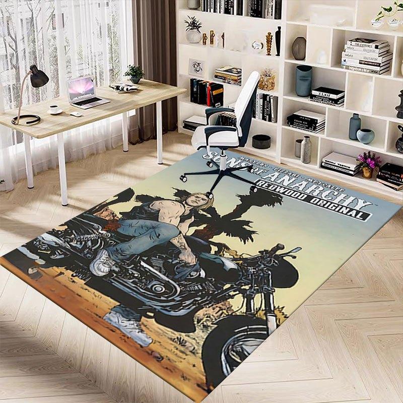 1pc Sons of Anarchy themed Office Carpet Chair Mats - durable polyester rug for home theater, office, dorm room decor - tA03