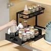 2-Tier Sliding Cabinet Organizer Under Sink Pull-Out Basket  Space Saving Design Rack for Cleaning Supplies & Toiletries