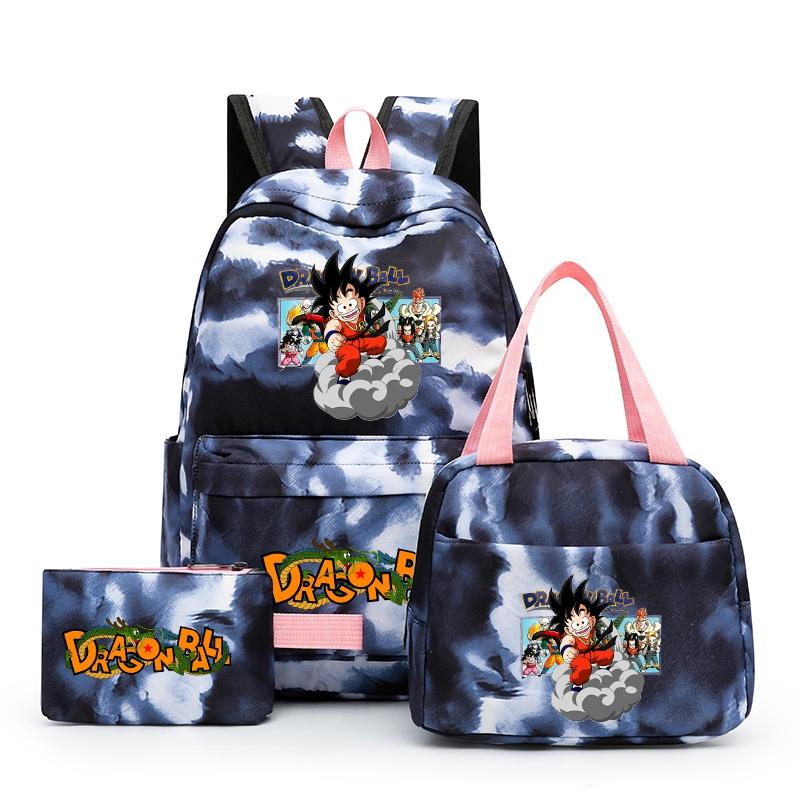 3Pcs/set Anime Dragon Ball Backpack for Girls Boys Back To Schoolbag with Lunch Bag Student Bookbag Men Women Travel Bag Mochila