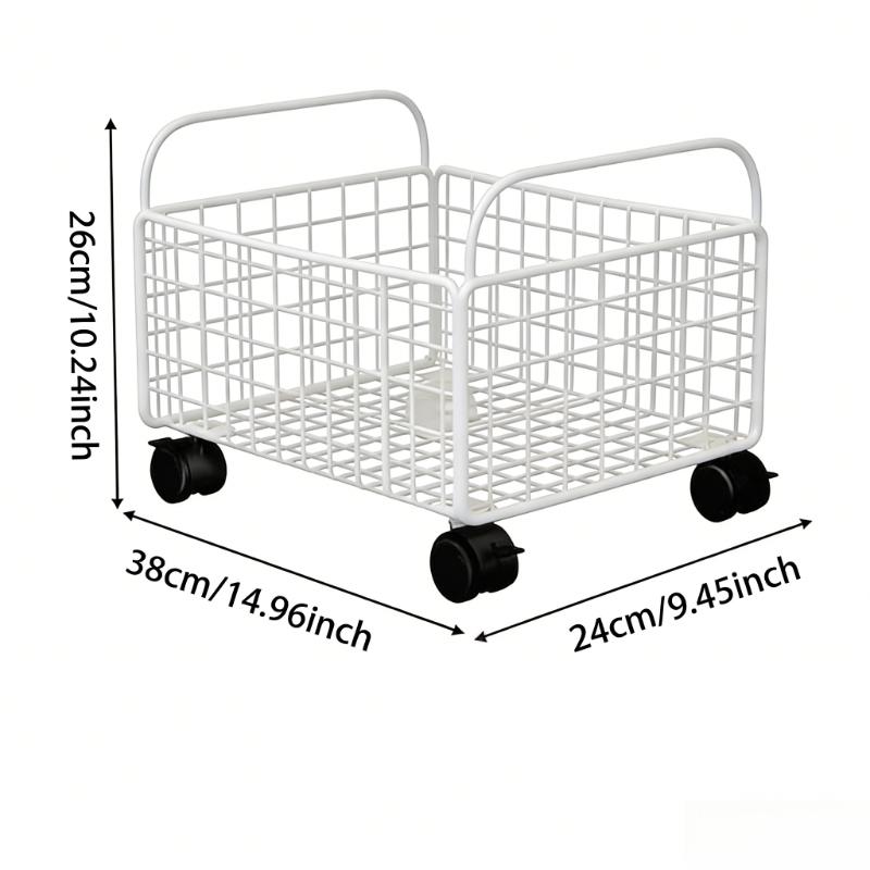 Heavy-Duty Rolling Storage Cart with Wheels-Large Storage Basket No Assembly Required-Suitable for ,Office,Bedroom,Living Room