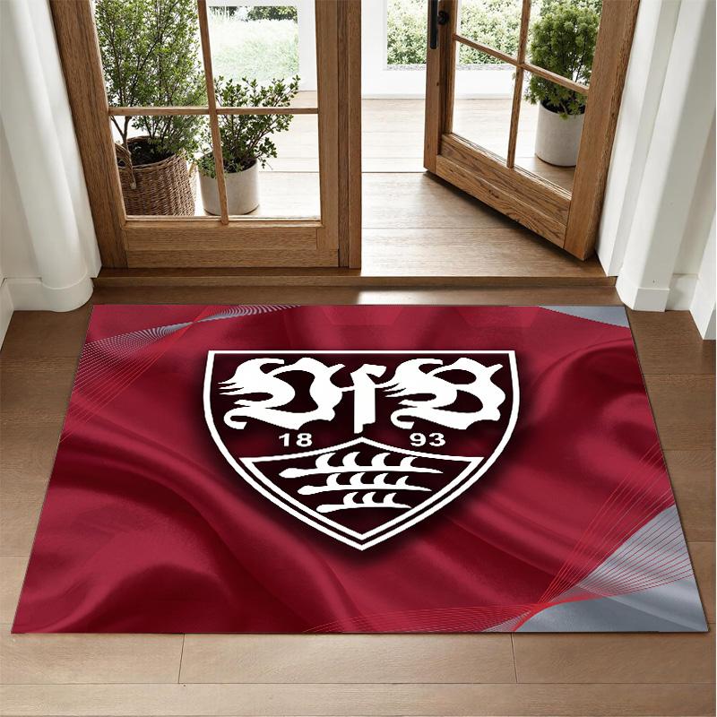 VfB Stuttgart Design Crystal Velvet Rug Soft Decorative Mat for Bedroom Entrance