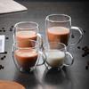 Double Wall Borosilicate Glass Coffee Cup Heat Resistant Handle Milk Juice Whiskey Water Cup Home Bar Party Drinking Utensils